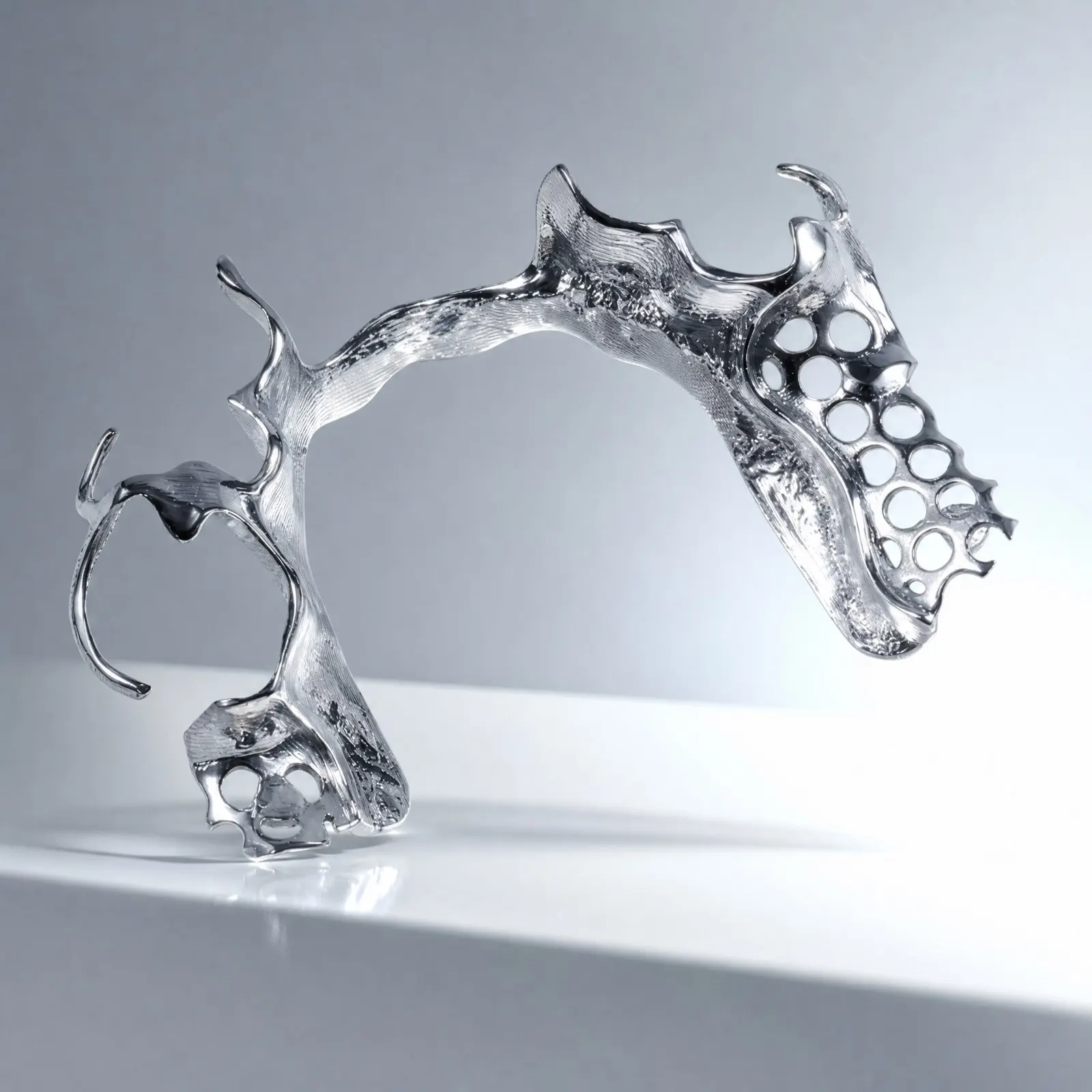 Chrome organic sculpture