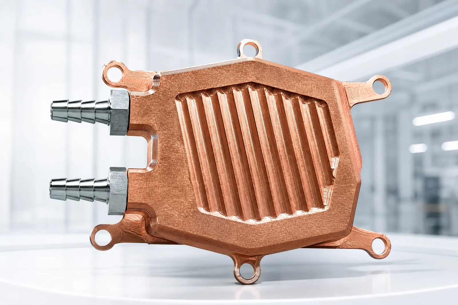 Copper cold plate with conformal cooling channels