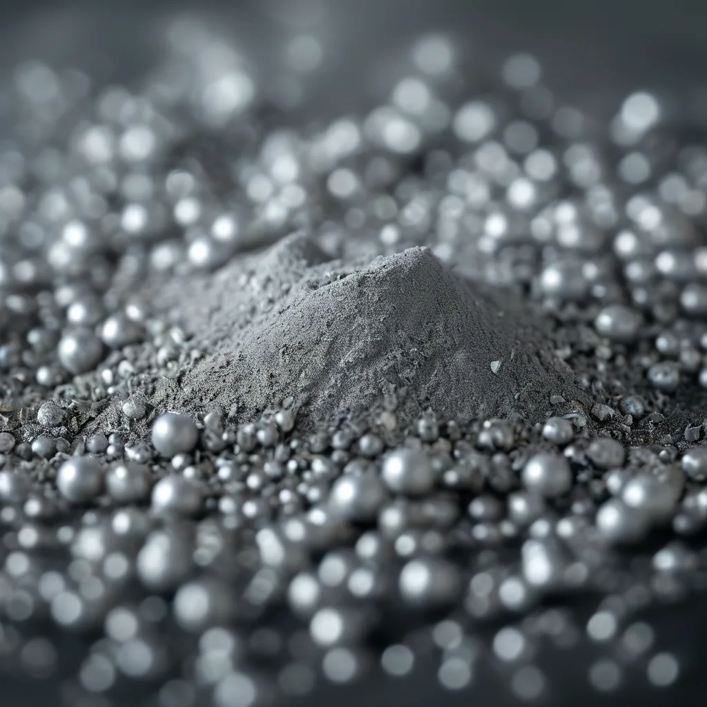 Gas-atomised metal powder for laser powder bed fusion, macro view