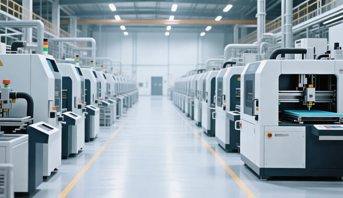Fleet of industrial metal 3D printers in a production facility