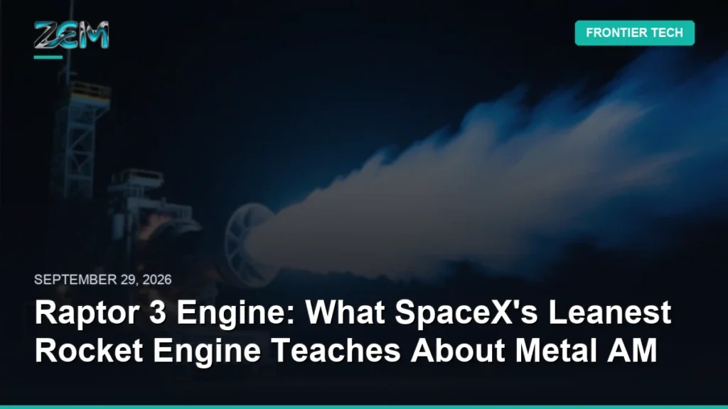 Raptor 3 Engine: What SpaceX's Leanest Rocket Engine Teaches About Metal AM - 3ddemiurge article cover